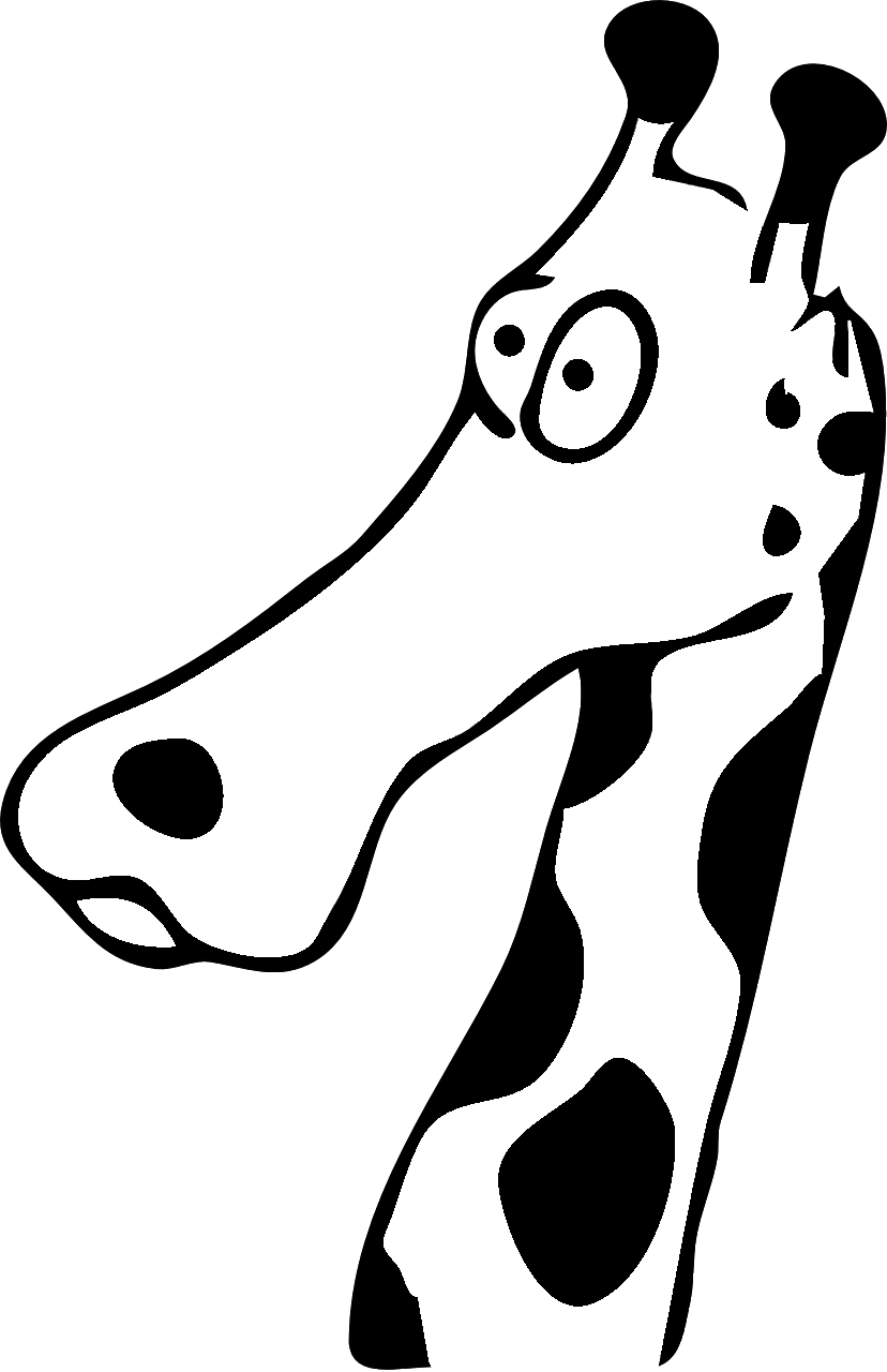 Página para colorear de jirafa humorística de estilo cómic