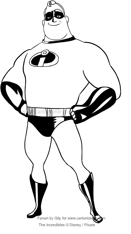 Mr. Incredibles of the Incredibles coloring page