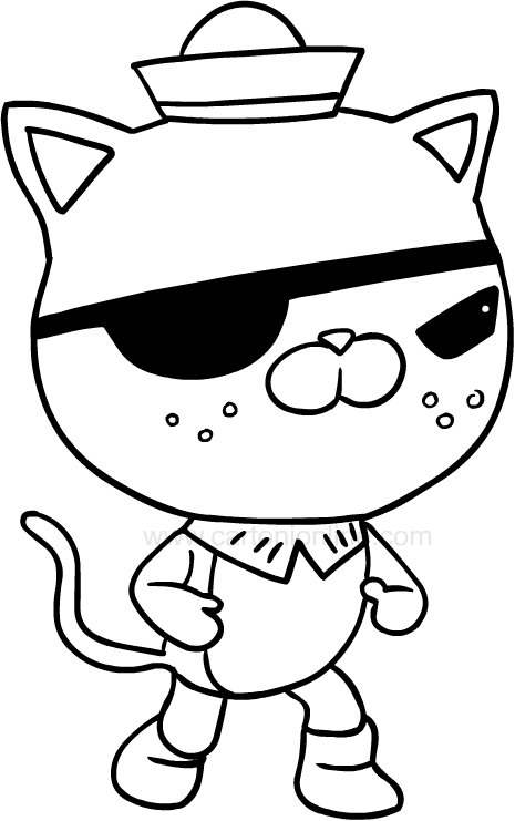 Kwazii the Pirate Cat of The Octonauts coloring page to print and color