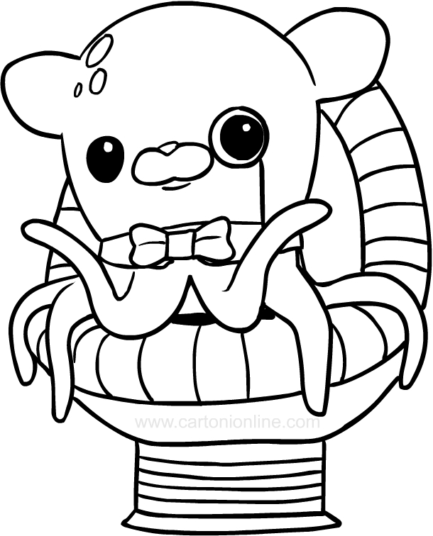 Desen al profesorului Inkling, caracatița din The Octonauts pentru a imprima și a colora