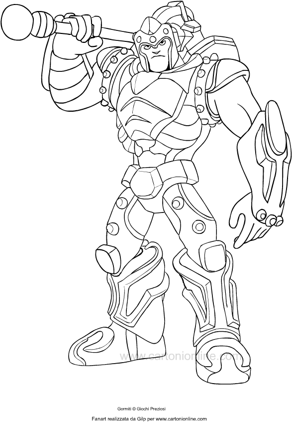 Colorear Lord Titan of Gormiti para imprimir y colorear