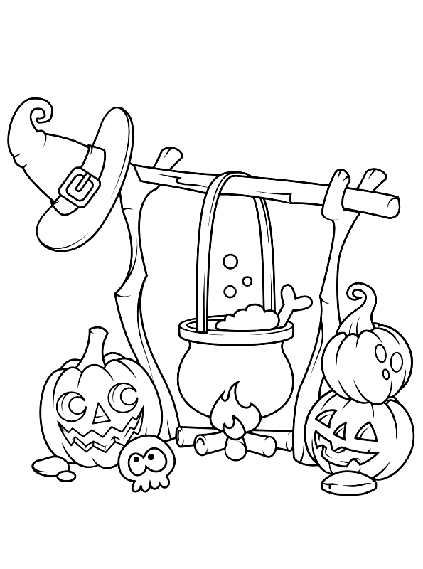 Drawing 2 from Halloween to print and color