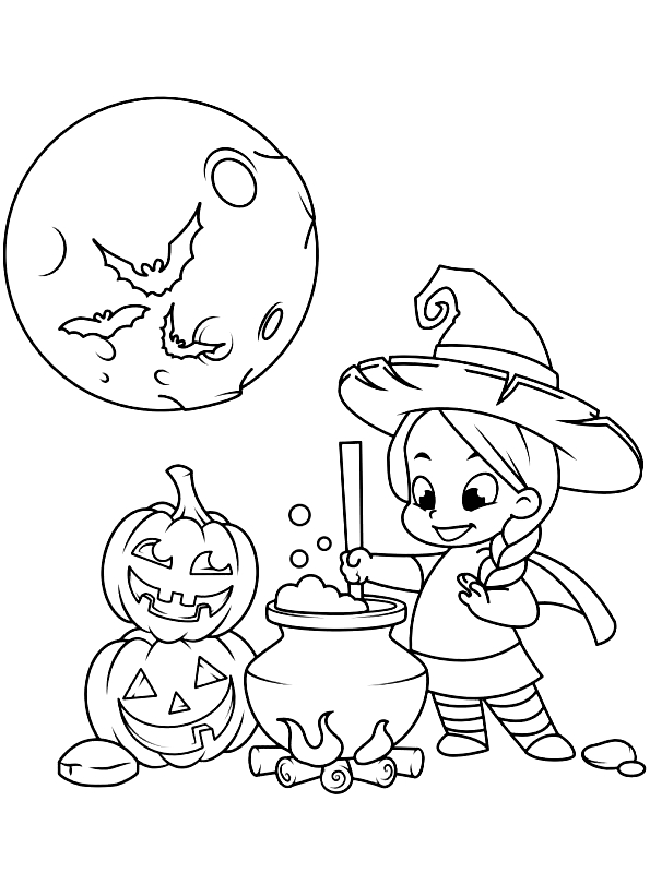 Disegno 3 di Halloween da stampare e colorare