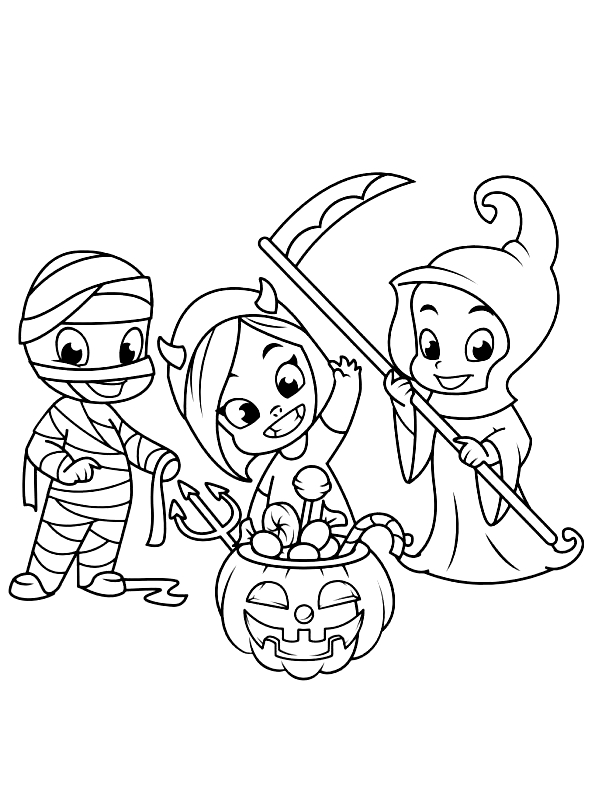 Dibujo 6 de Halloween para imprimir y colorear