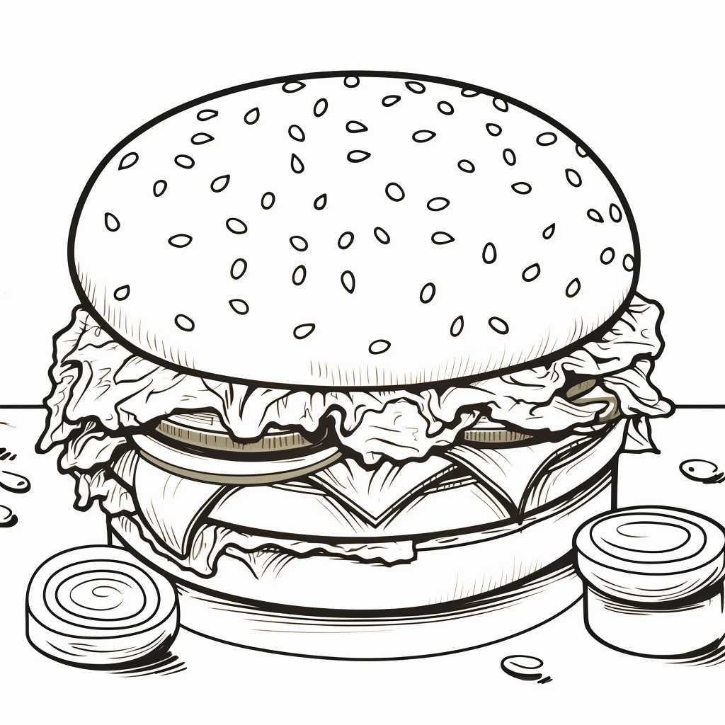印刷して着色するハンバーガーの描画 03