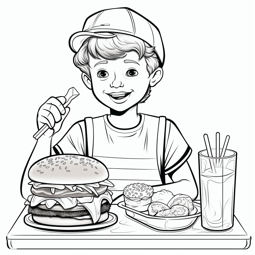 Desenho 18 de Hamburger para imprimir e colorir