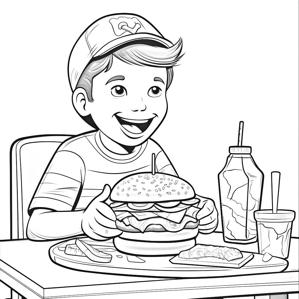 Dibujo 19 de Hamburger para imprimir y colorear
