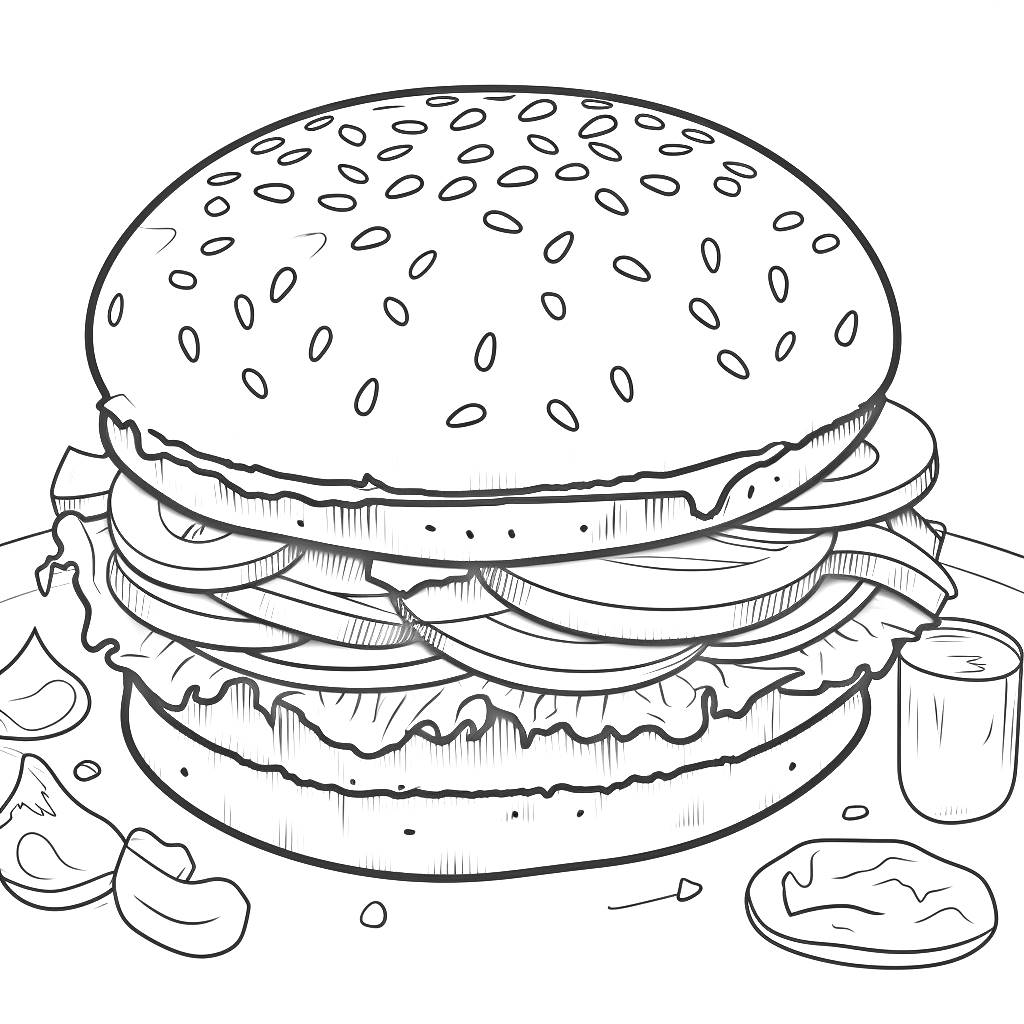Hamburger 23  coloring pages to print and coloring