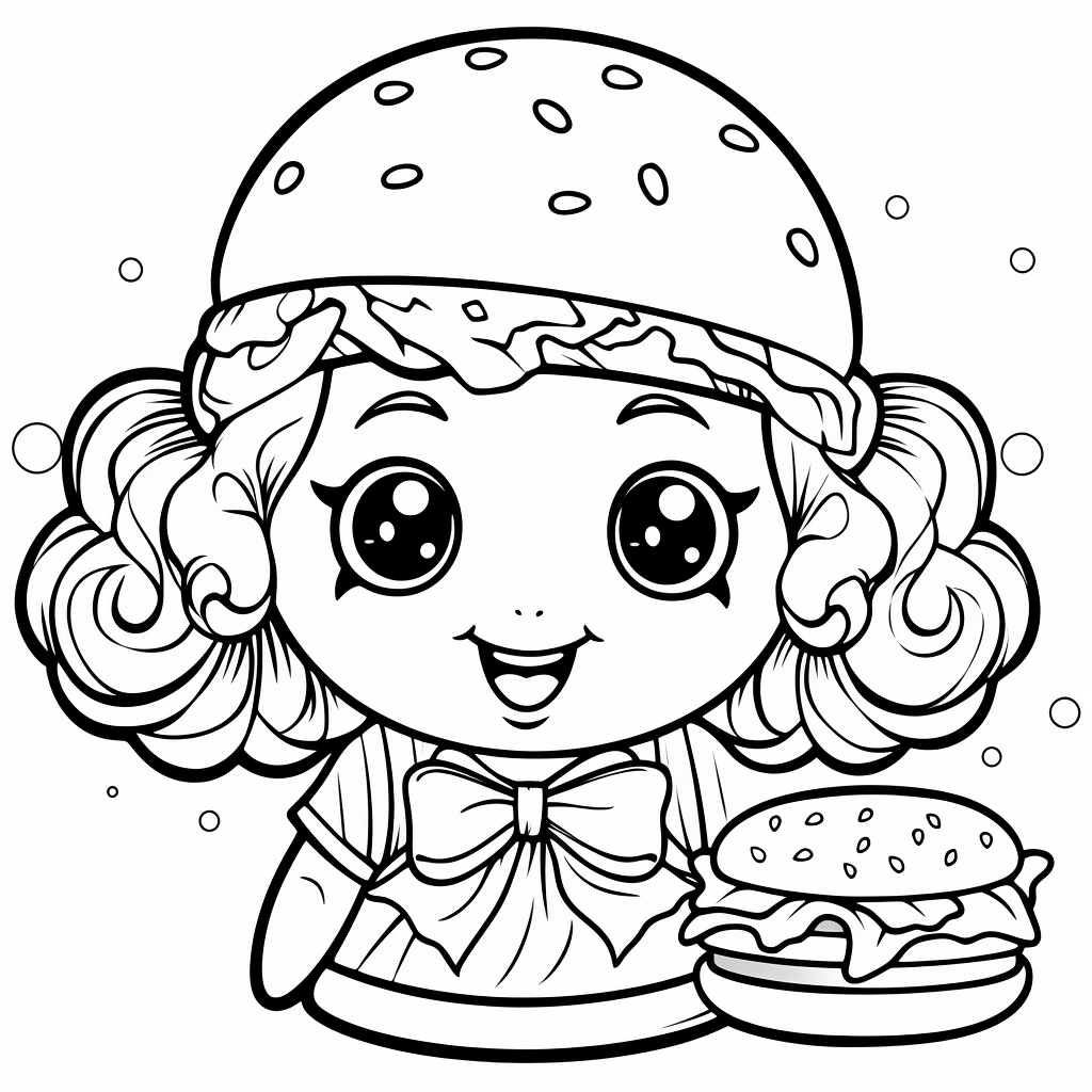 Hamburger 35  coloring page to print and coloring