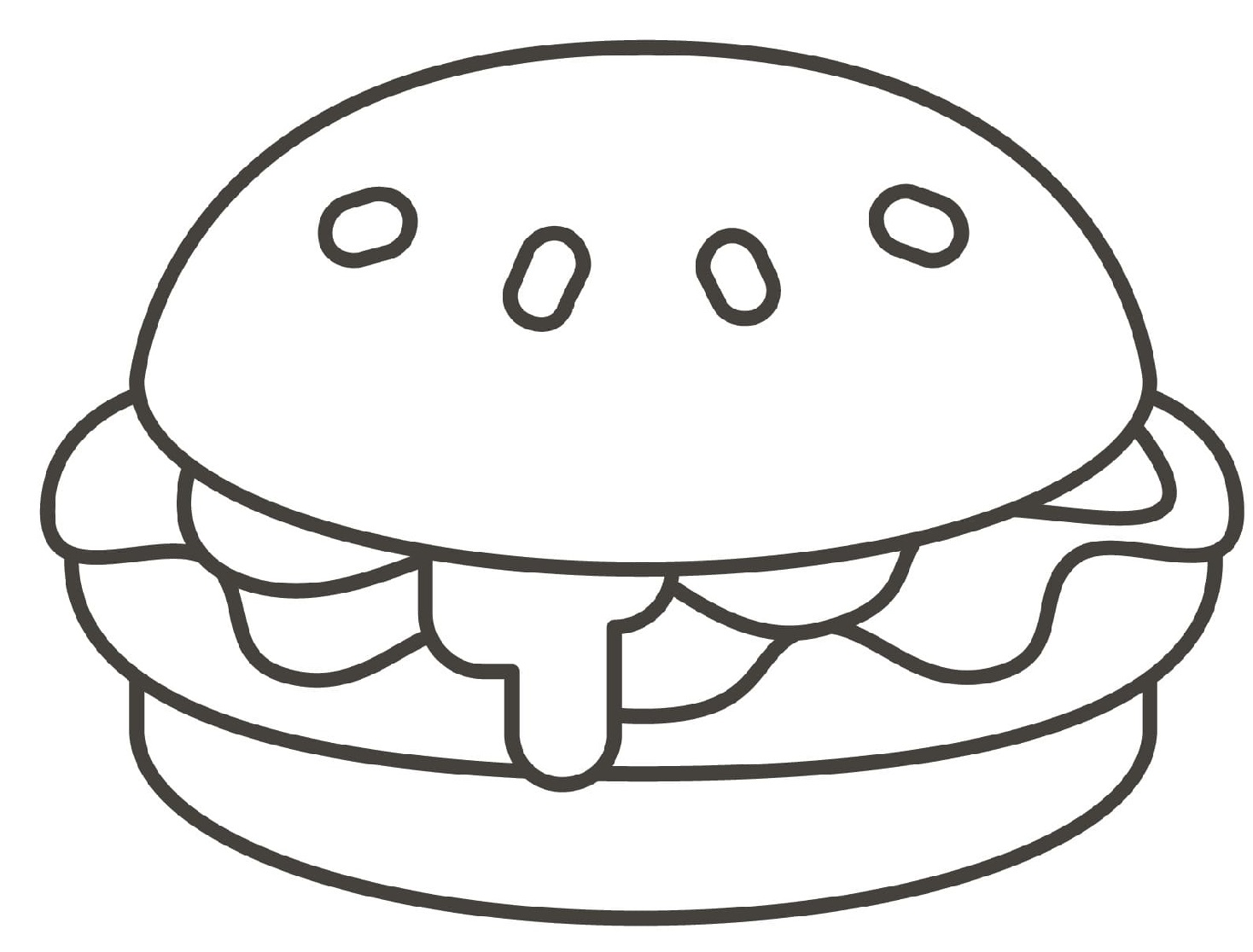 Dibujo 36 de Hamburger para imprimir y colorear