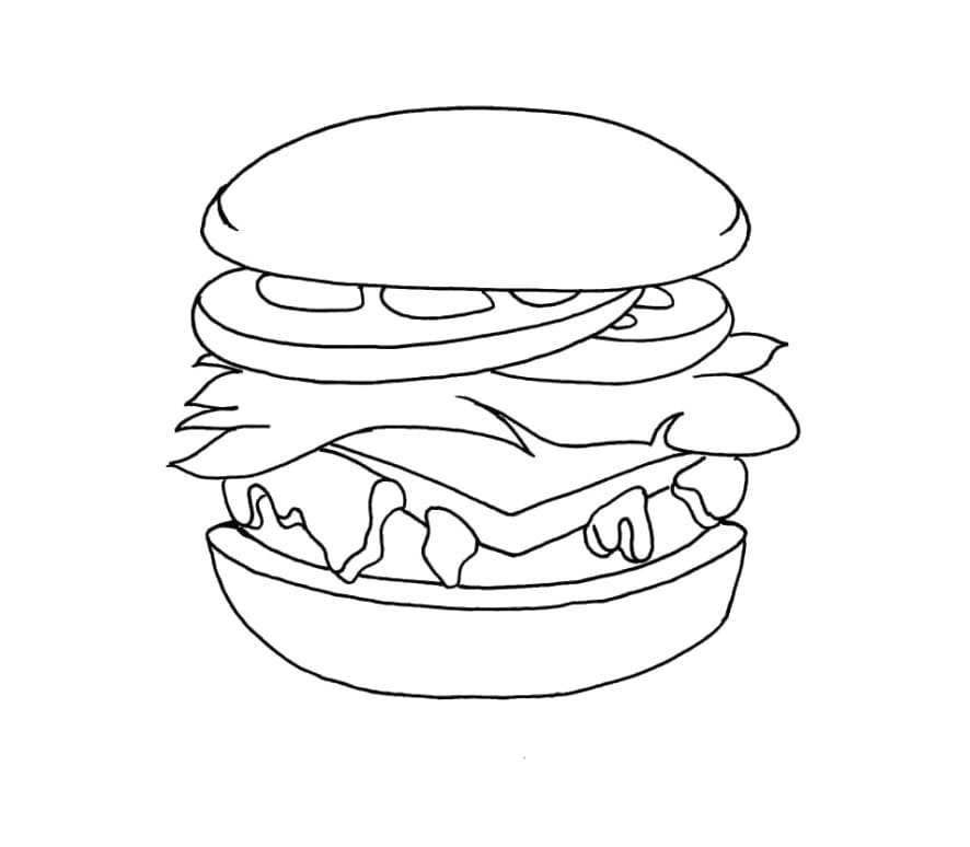 Hamburger 37  coloring page to print and coloring