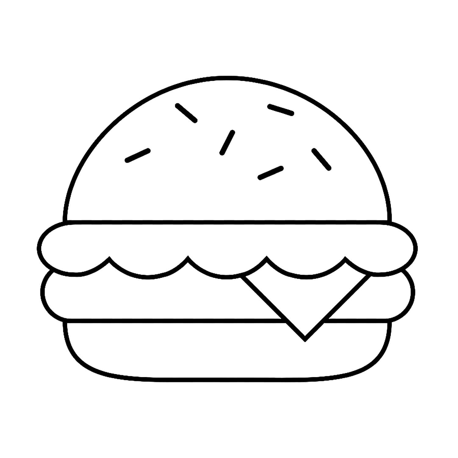 Dibujo 45 de Hamburger para imprimir y colorear
