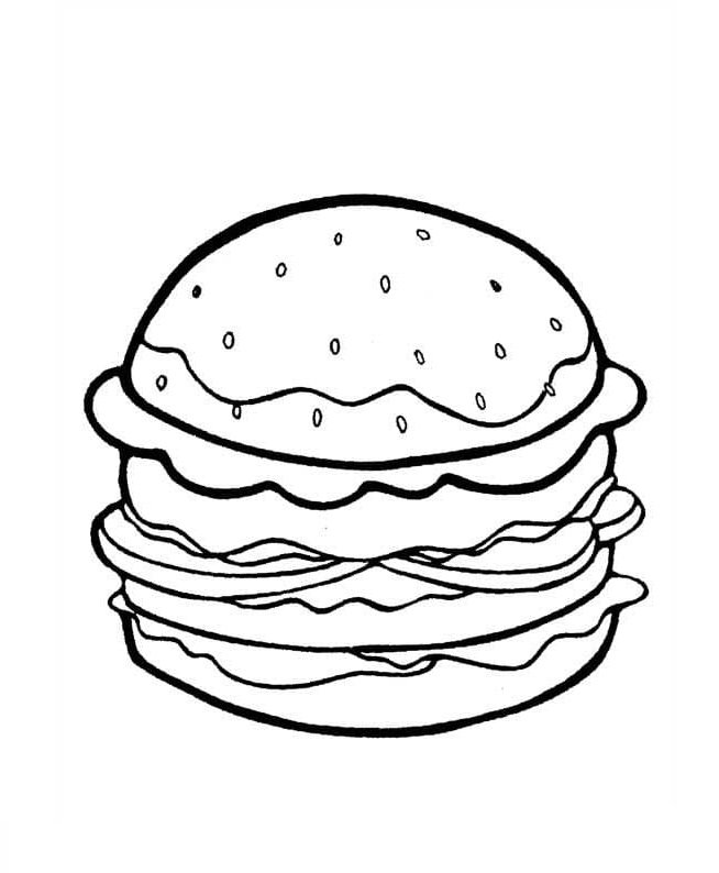 印刷して着色するハンバーガーの描画 47