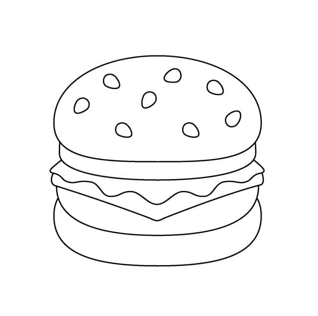  Hamburguesa   de Hamburger para colorear, pintar e imprimir