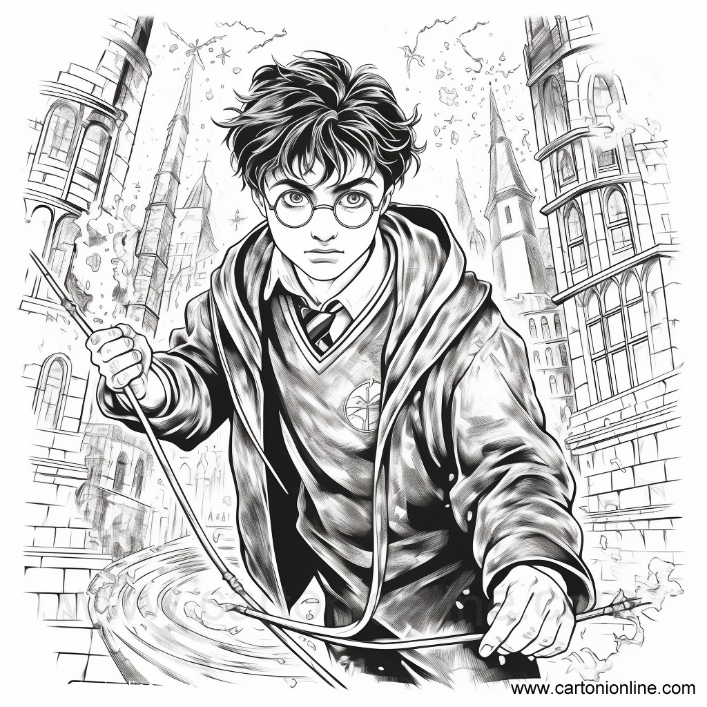 Disegno 01 di Harry Potter da stampare e colorare