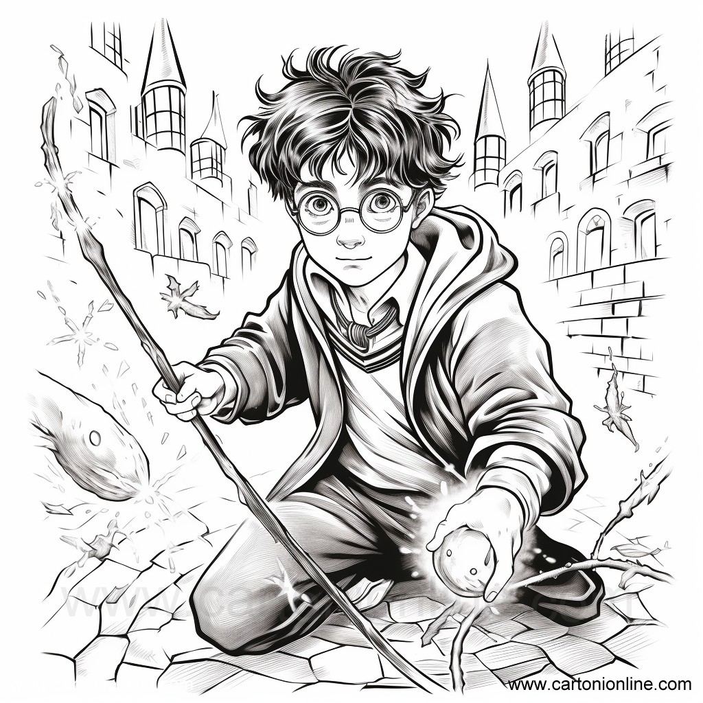 Disegno 02 di Harry Potter da stampare e colorare