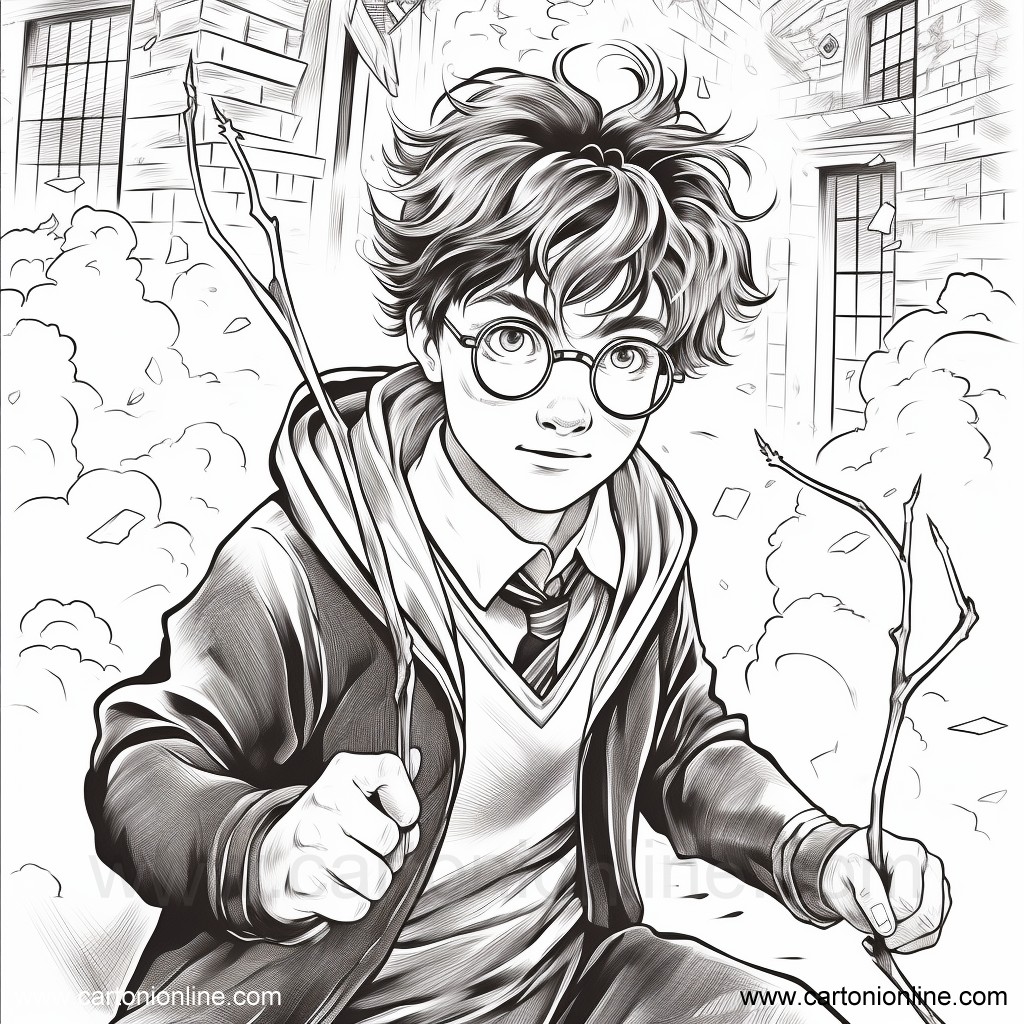 Disegno 03 di Harry Potter da stampare e colorare