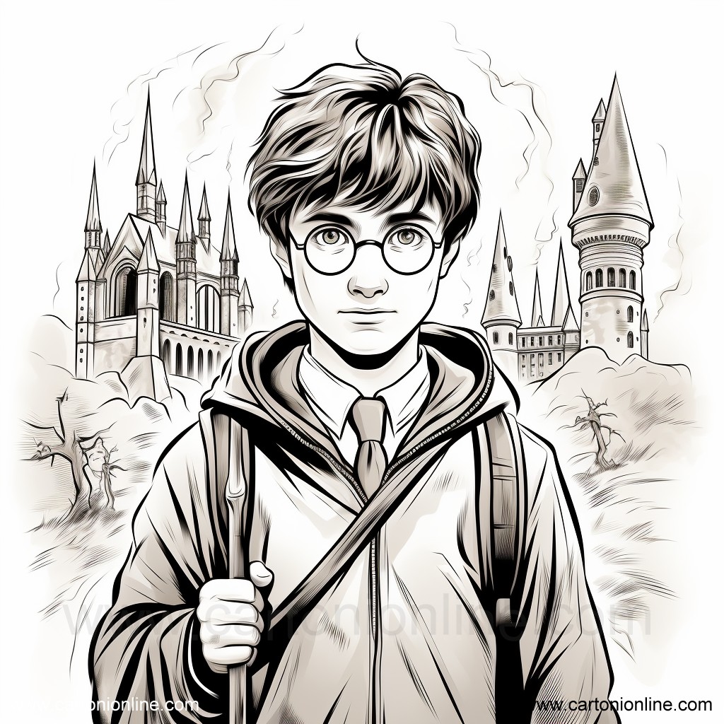 Harry Potter 08 Desen Harry Potter de imprimat și colorat