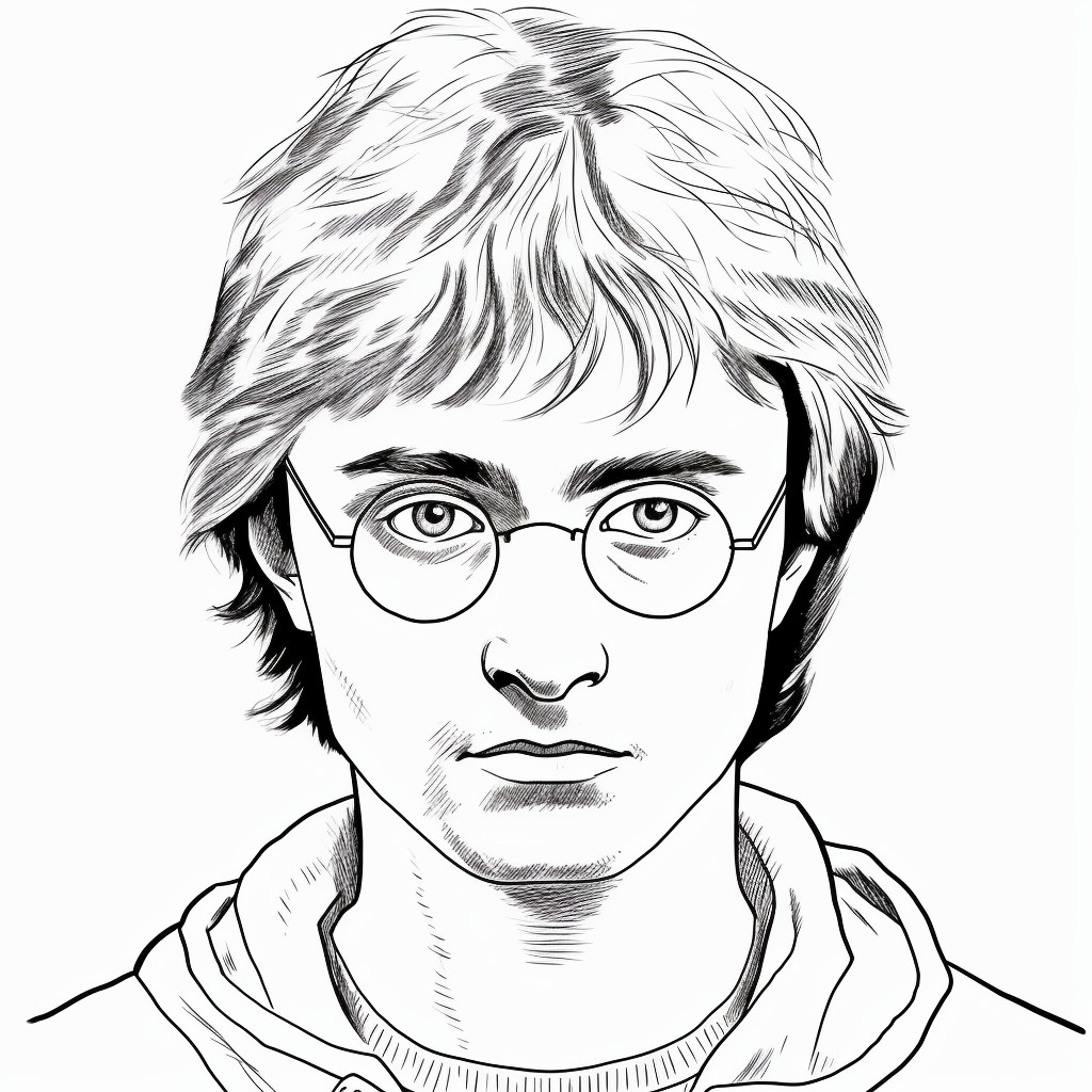 Disegno Harry Potter (Daniel Radcliffe) 01 di Harry Potter da stampare e colorare