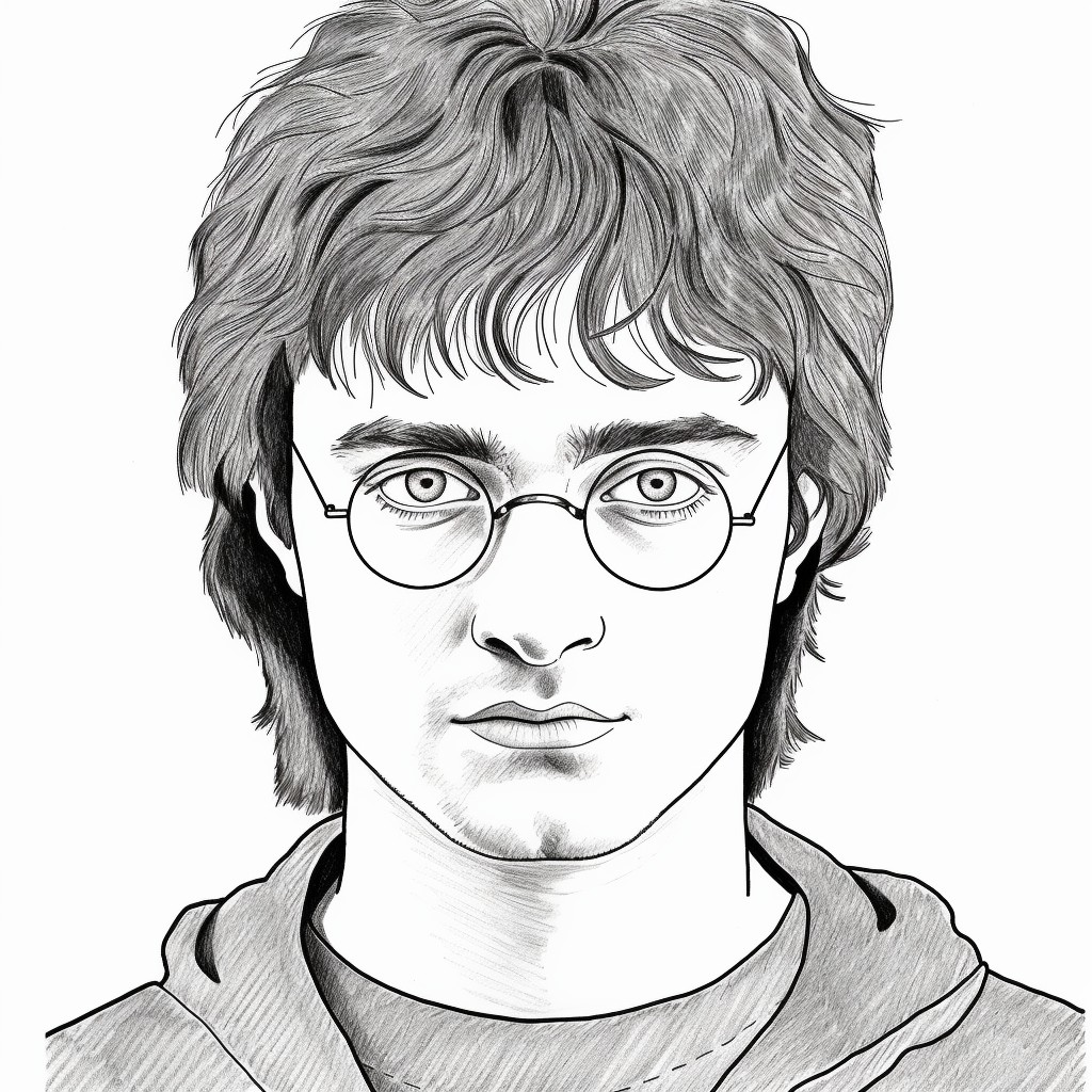 Disegno di Harry Potter (Daniel Radcliffe) 02 di Harry Potter da stampare e colorare