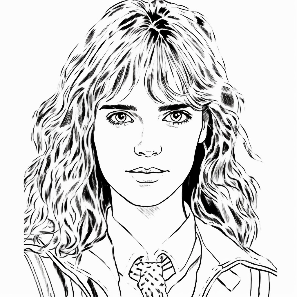Disegno Hermione Granger (Emma Watson) 01 di Harry Potter da stampare e colorare
