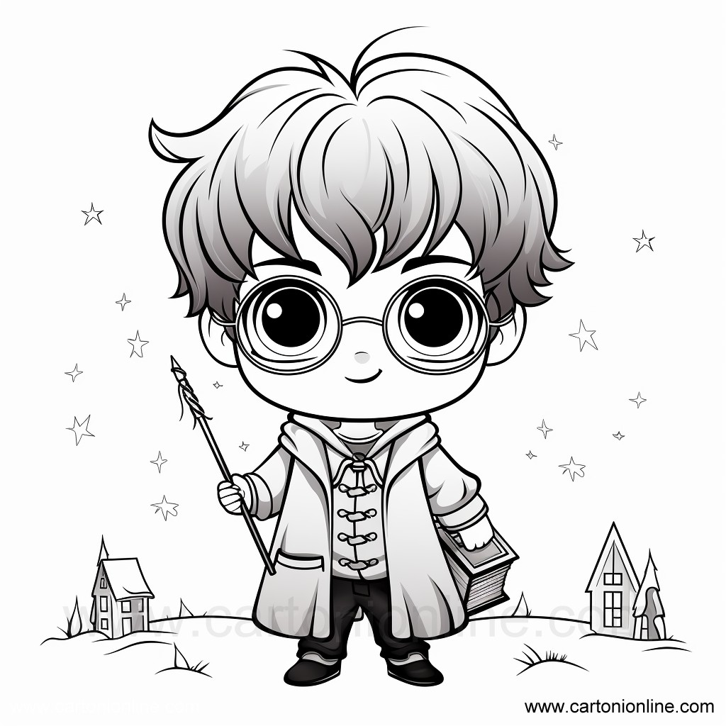 Harry Potter kawaii 04  coloring page to print and coloring