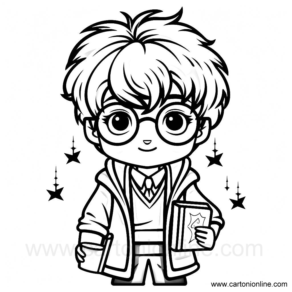 Harry Potter kawaii 08  coloring page to print and coloring