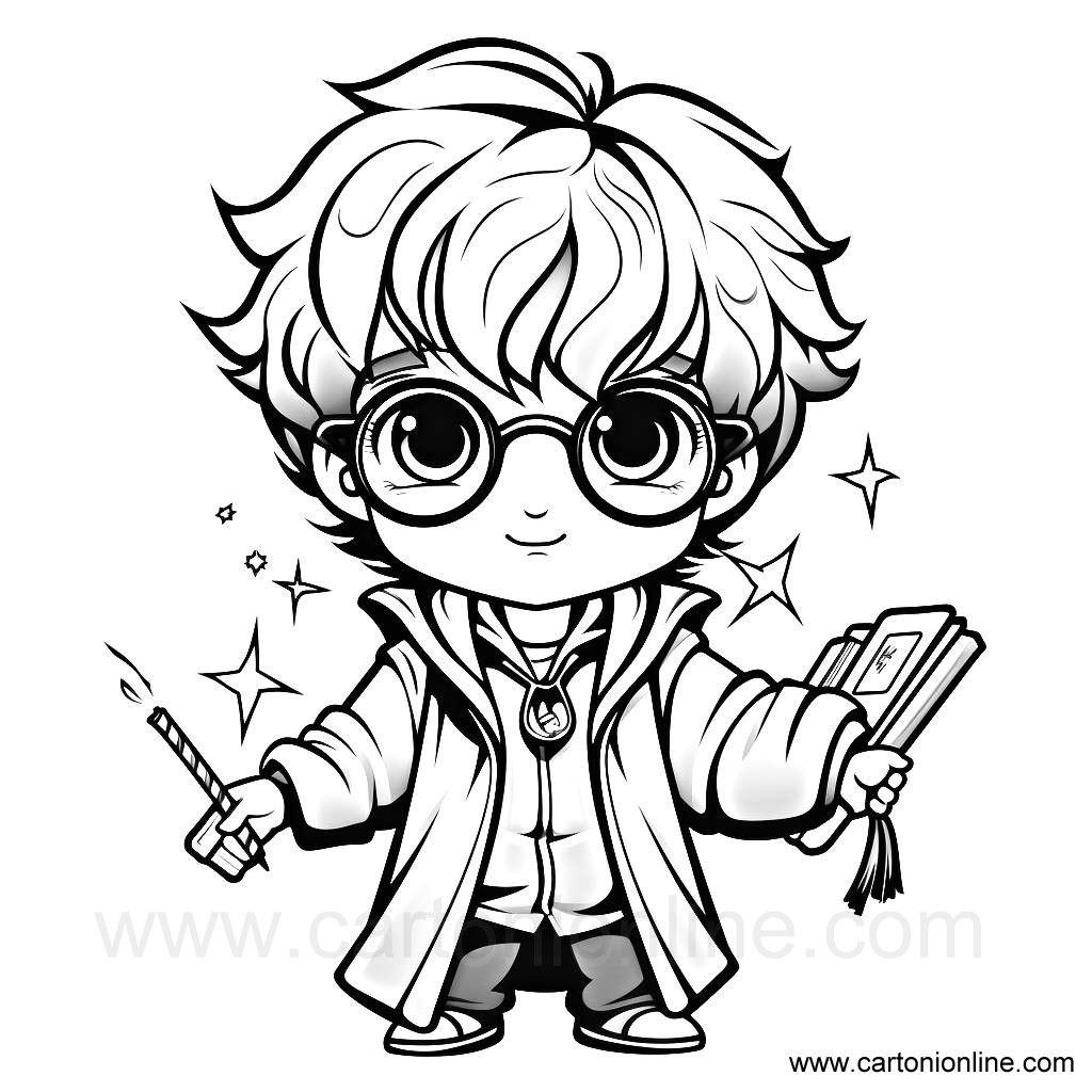Harry Potter kawaii 09  coloring pages to print and coloring