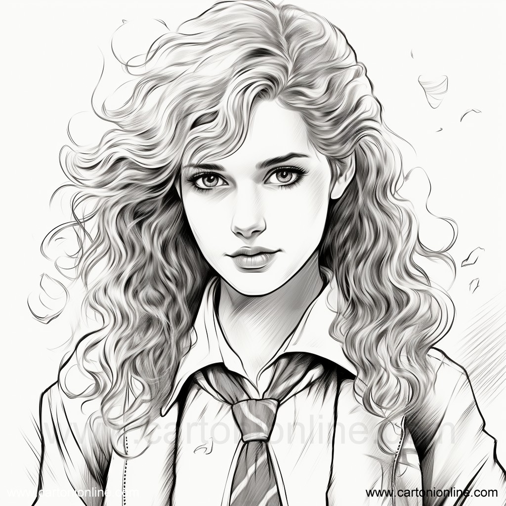 Hermione Granger 01  coloring page to print and coloring