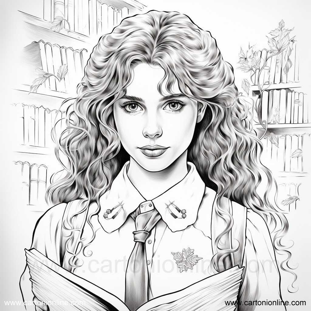 Disegno 02 di Hermione Granger da stampare e colorare