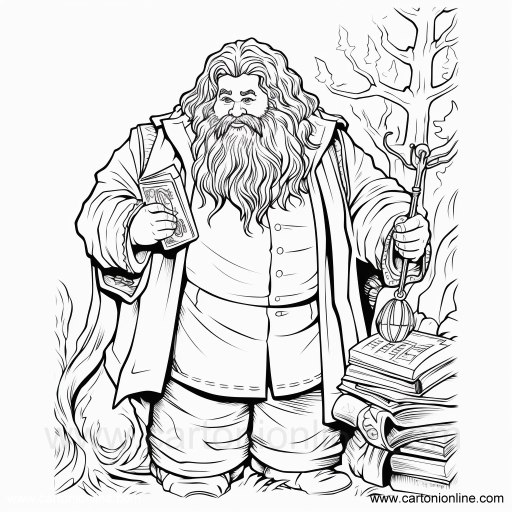 Disegno 09 di Rubeus Hagrid da stampare e colorare