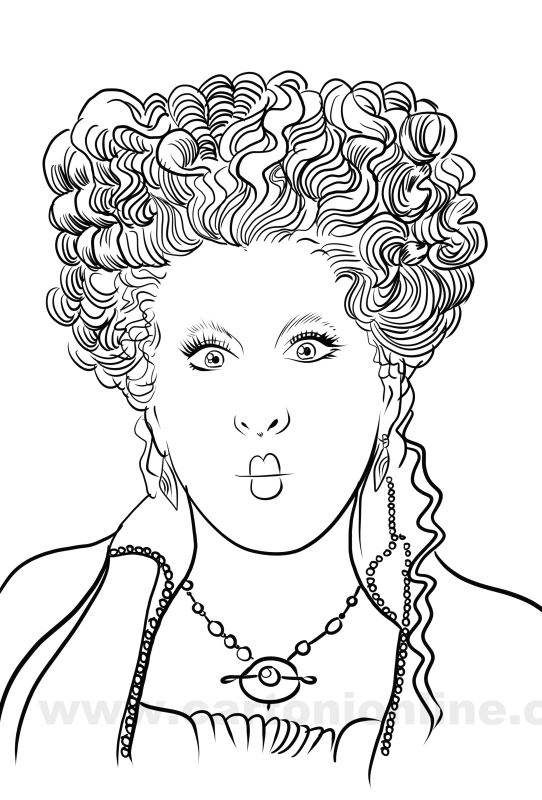 Winifred 'Winnie' Sanderson from Hocus Pocus coloring page to print and coloring