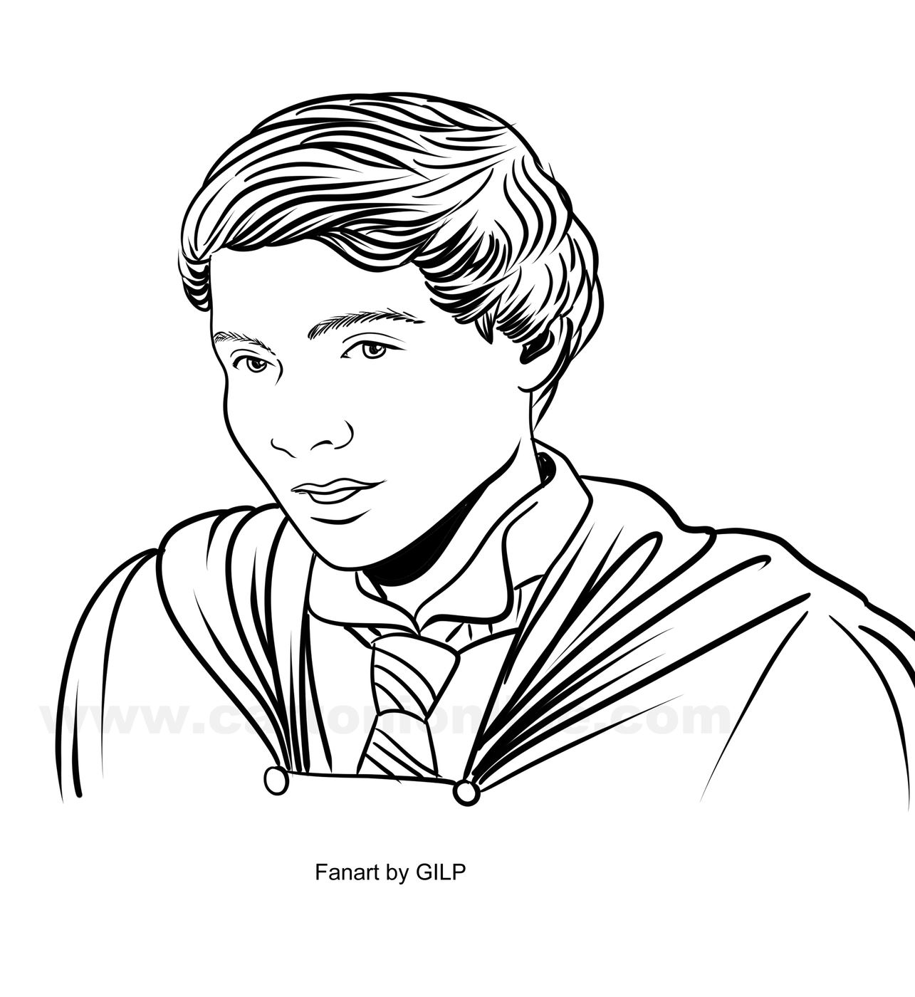 Sebastian Sallow from Hogwarts Legacy coloring pages to print and coloring