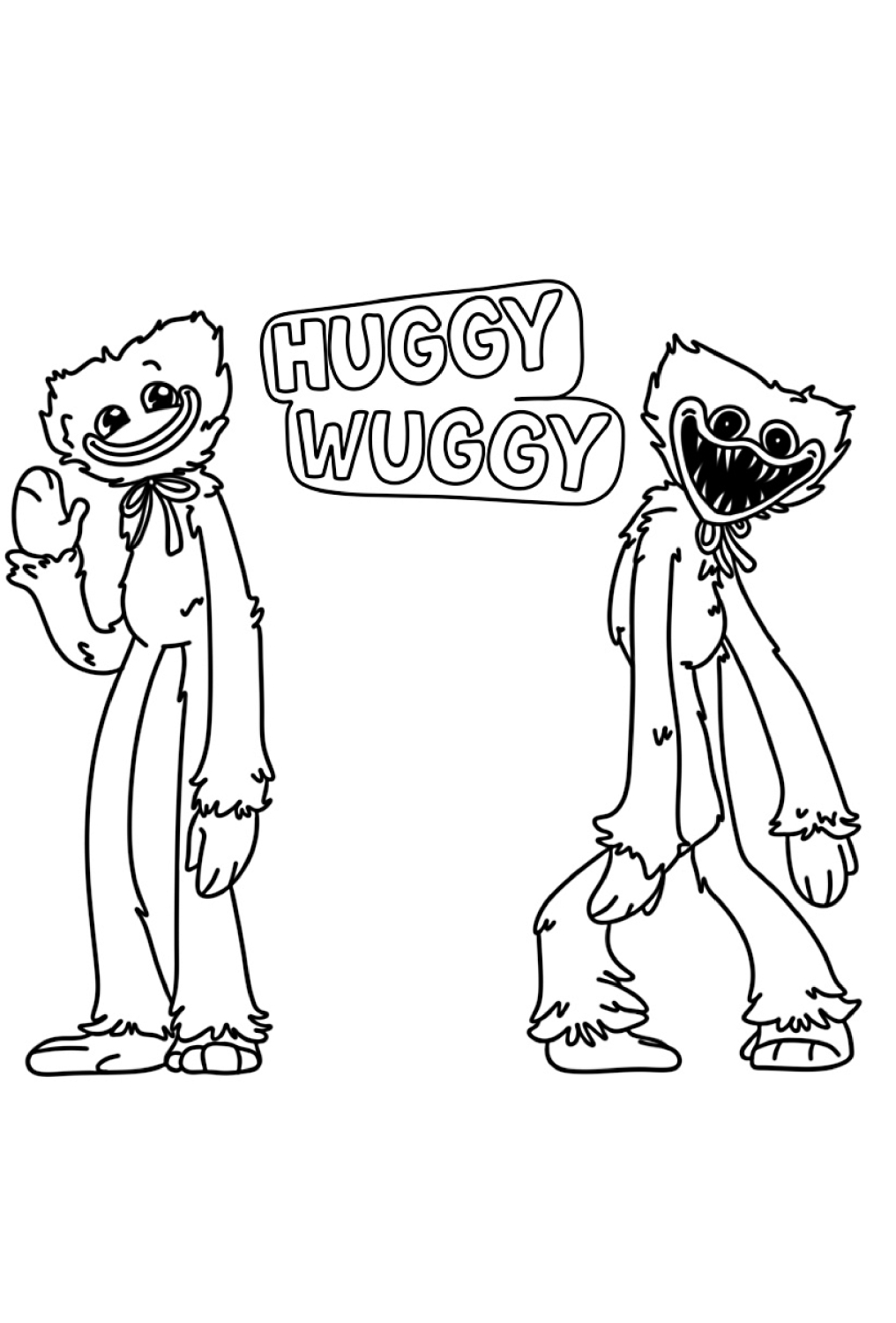 Tekening 30 van Huggy Wuggy om af te drukken en in te kleuren