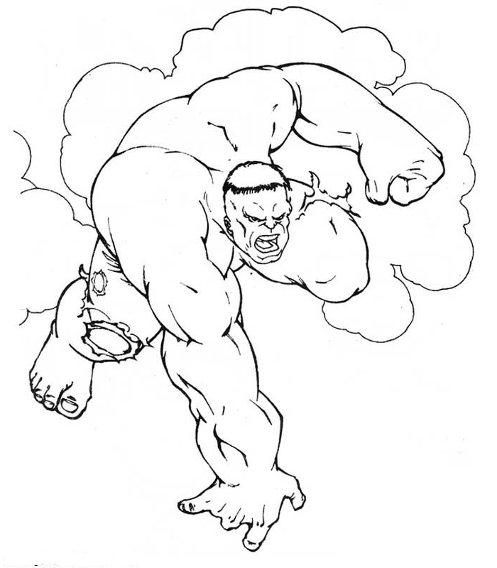 Disegno 13 di Hulk da stampare e colorare