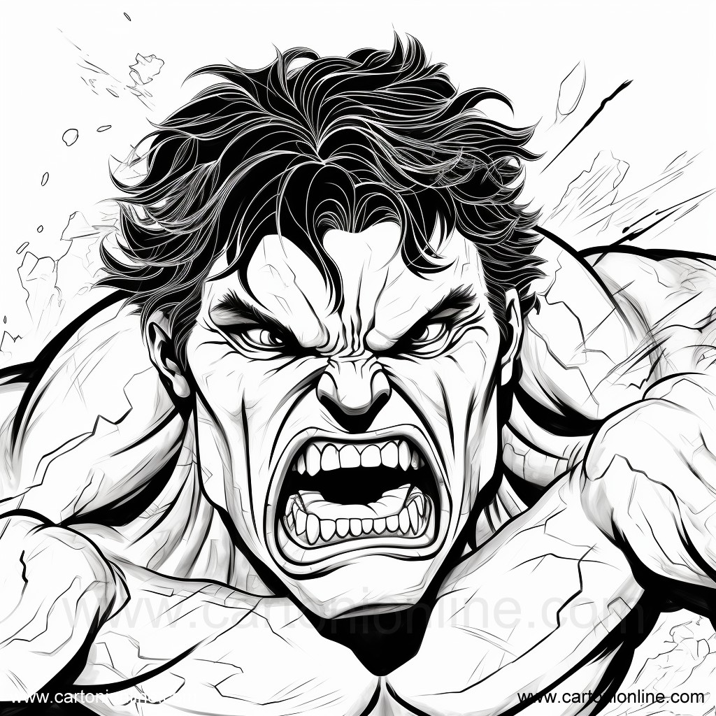 Dibujo 04 de Hulk para imprimir y colorear