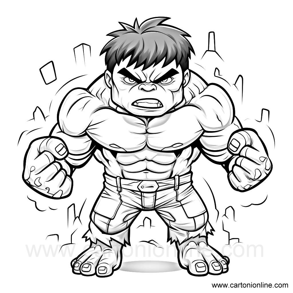 Dibujo 06 de Hulk para imprimir y colorear