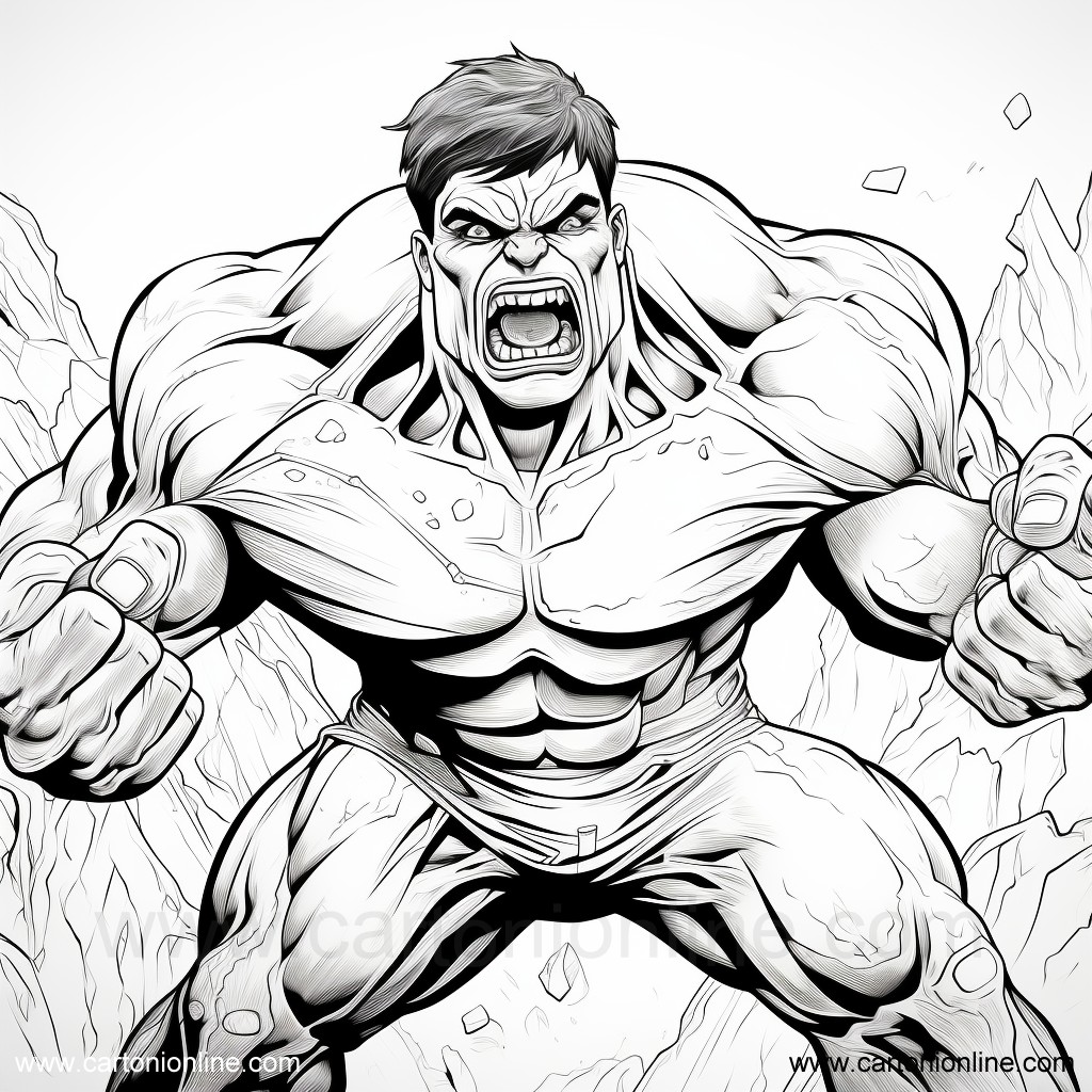 Dibujo 08 de Hulk para imprimir y colorear