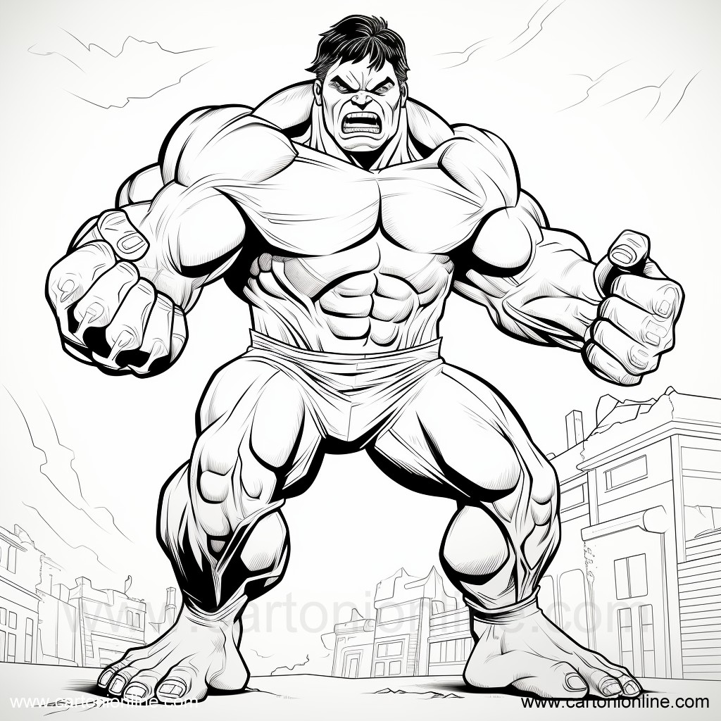 Dibujo 10 de Hulk para imprimir y colorear