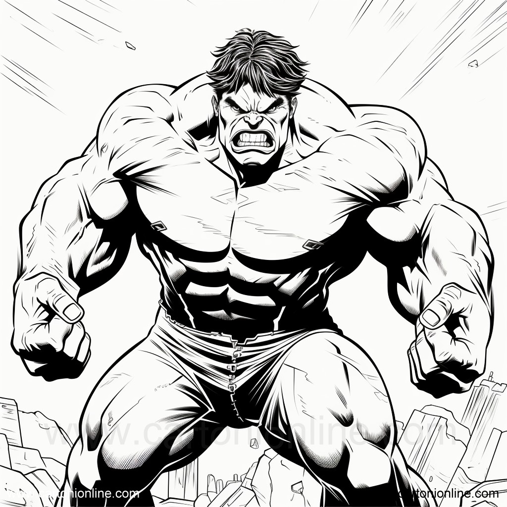 Desenho 11 de Hulk para imprimir e colorir