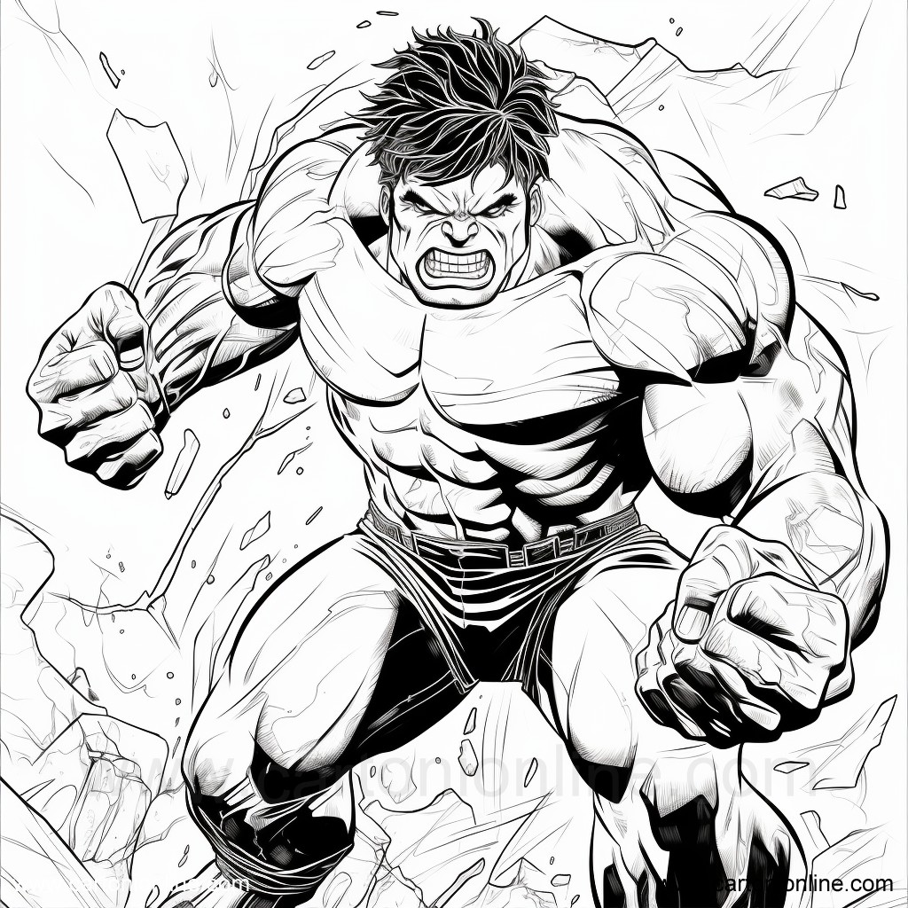 Dibujo 12 de Hulk para imprimir y colorear
