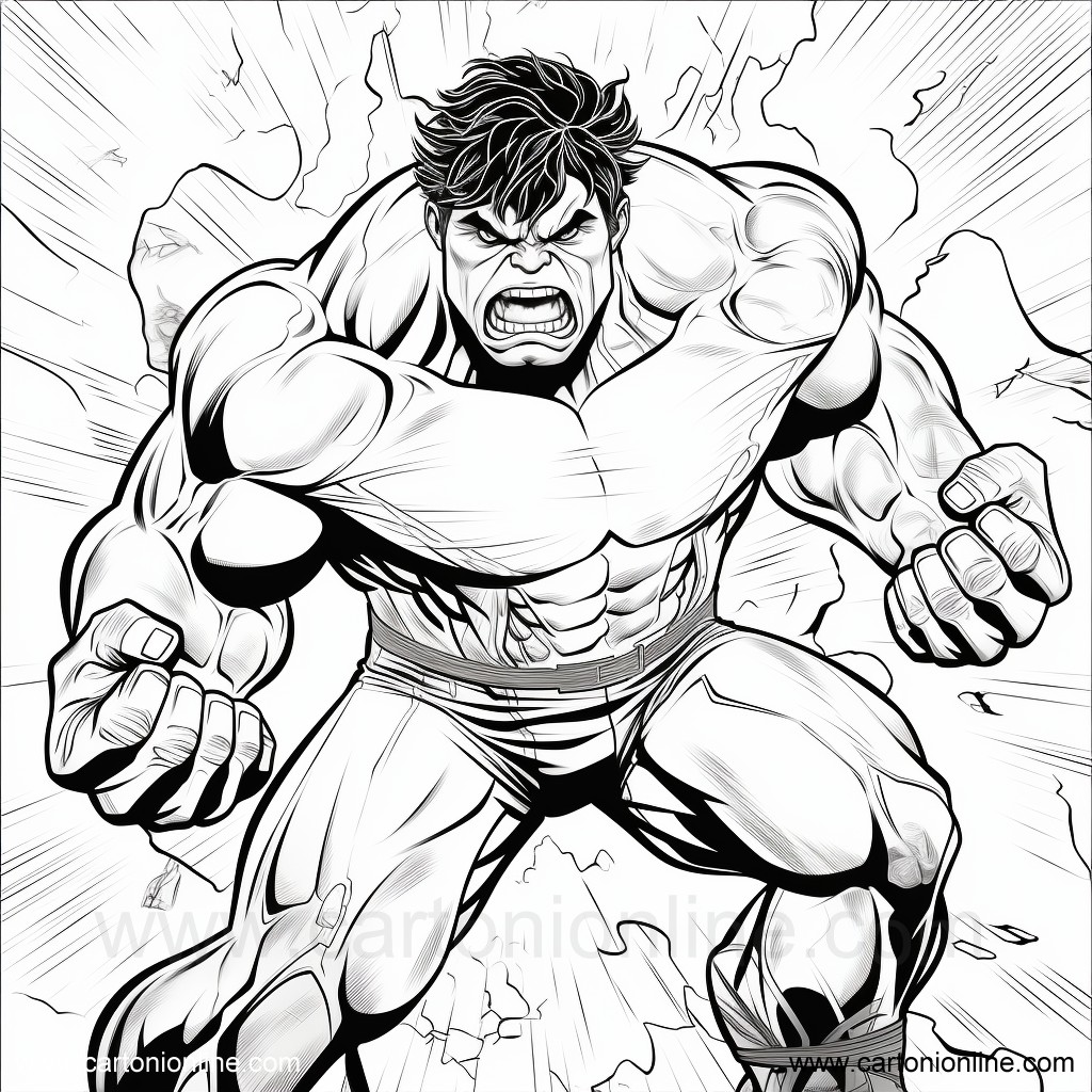 Dibujo 13 de Hulk para imprimir y colorear