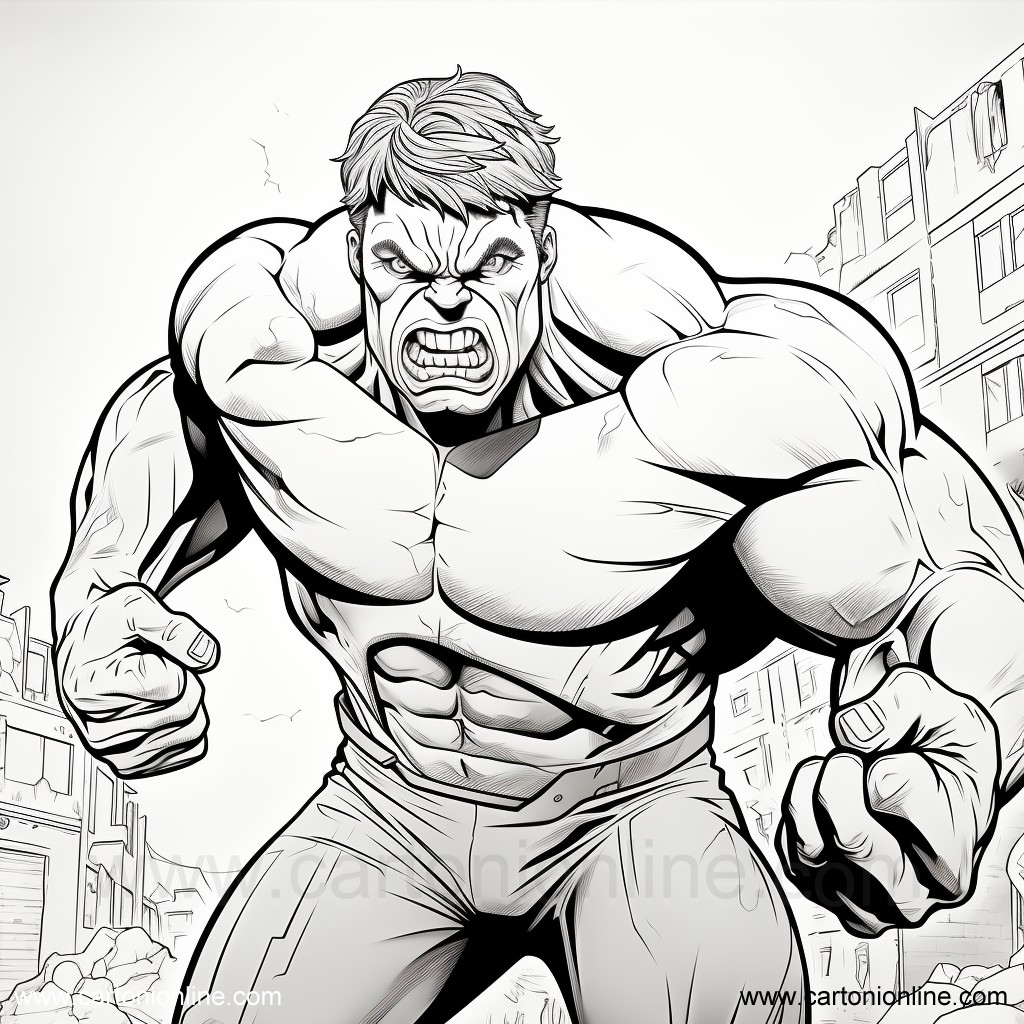 Dibujo 18 de Hulk para imprimir y colorear