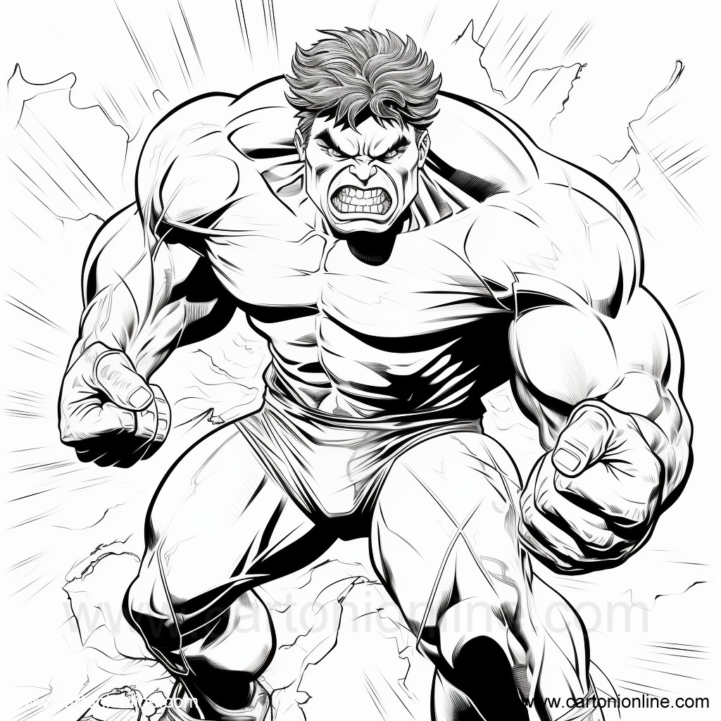 Desenho 22 de Hulk para imprimir e colorir