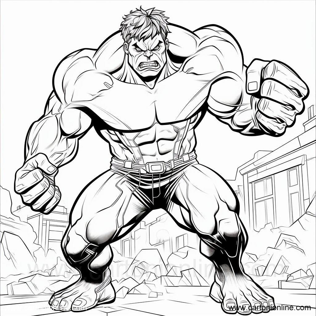 Dibujo 23 de Hulk para imprimir y colorear