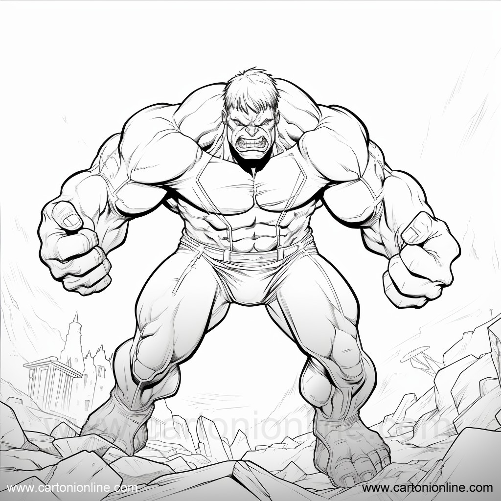Dibujo 25 de Hulk para imprimir y colorear