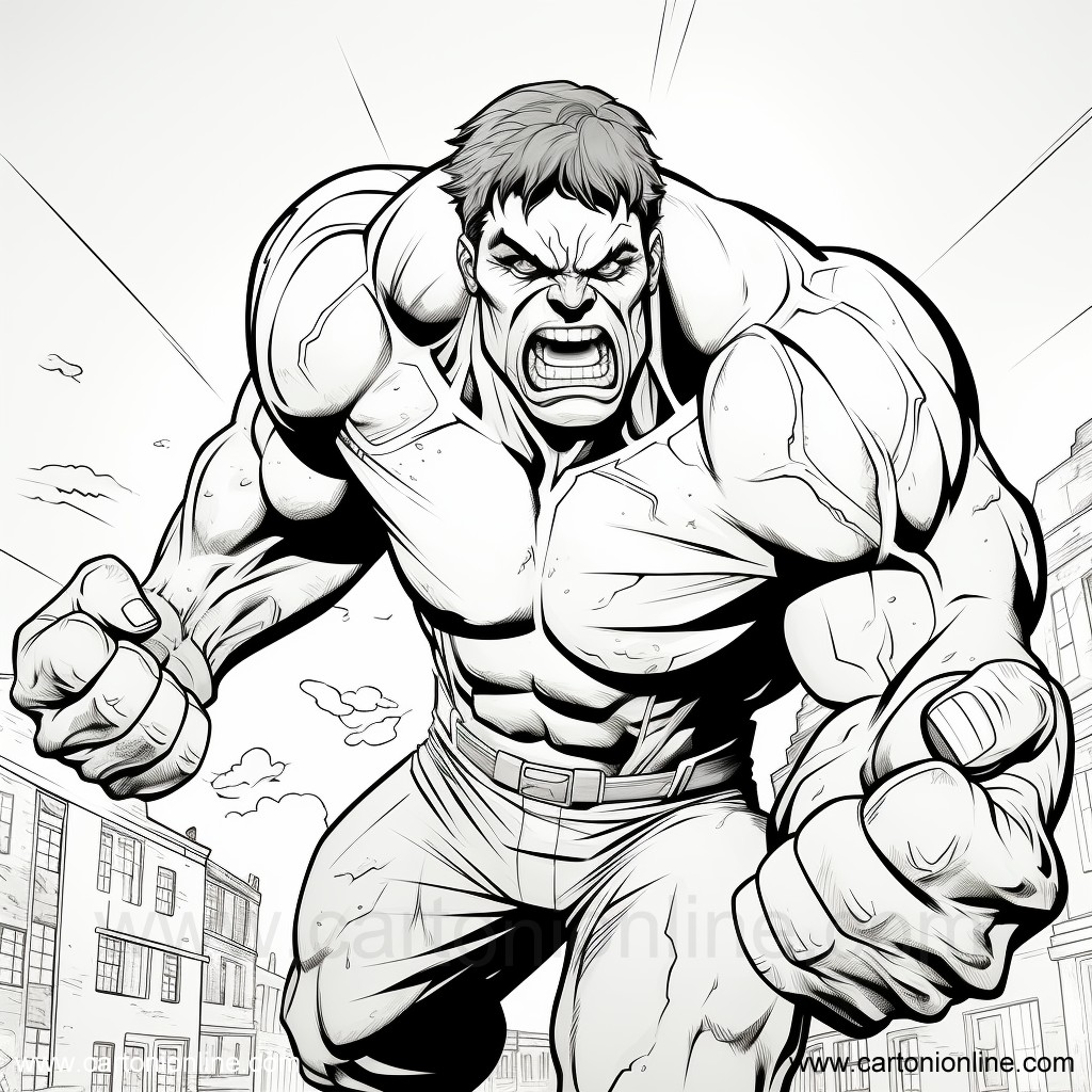 Dibujo 26 de Hulk para imprimir y colorear