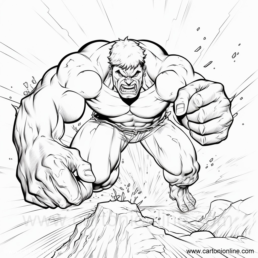 Dibujo 28 de Hulk para imprimir y colorear