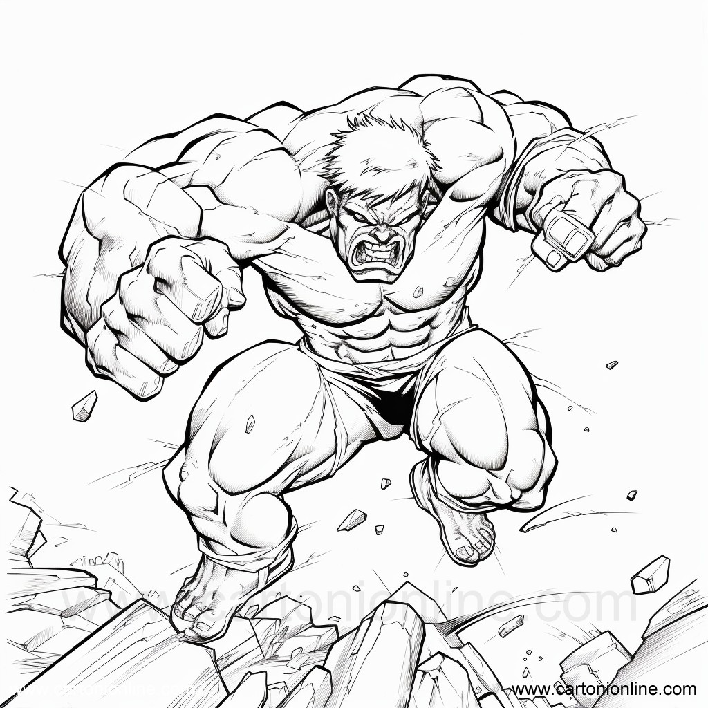 Dibujo 29 de Hulk para imprimir y colorear