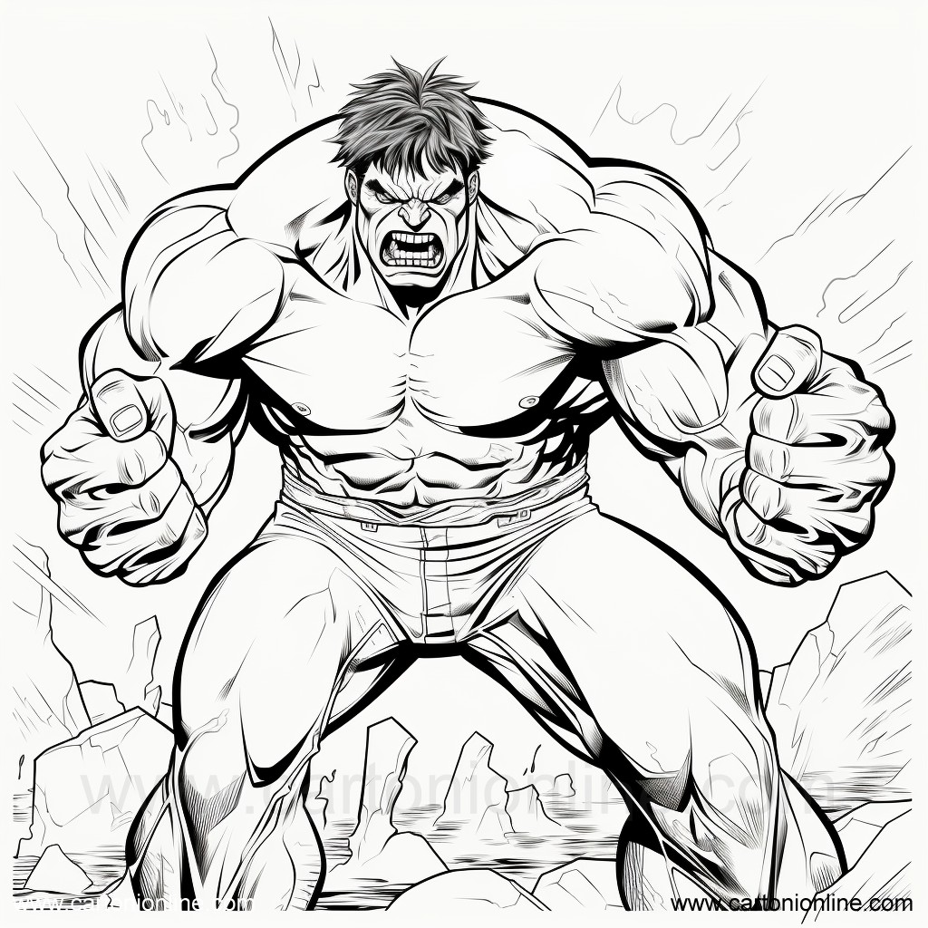 Dibujo 31 de Hulk para imprimir y colorear